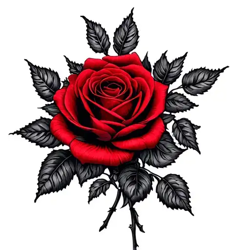 Black And Red Roses With Lace