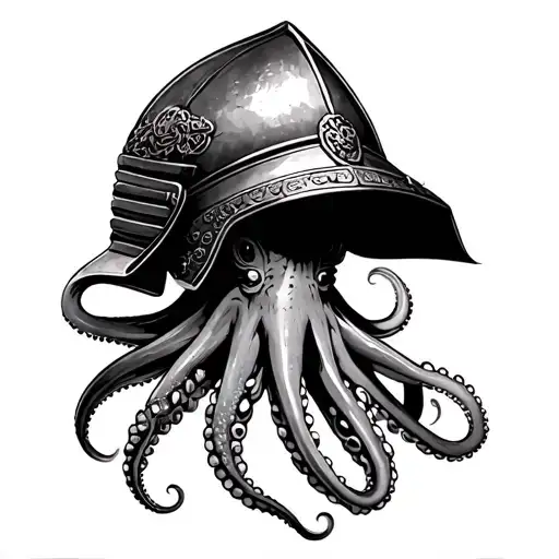 Octopus Wearing A Samurai Helmet