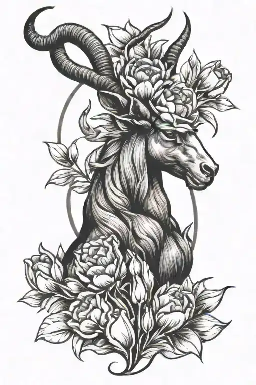 Minimalist Capricorn With Tulips