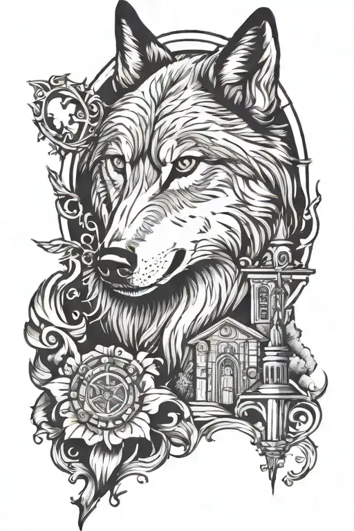 Wolf By A Church Surrounded