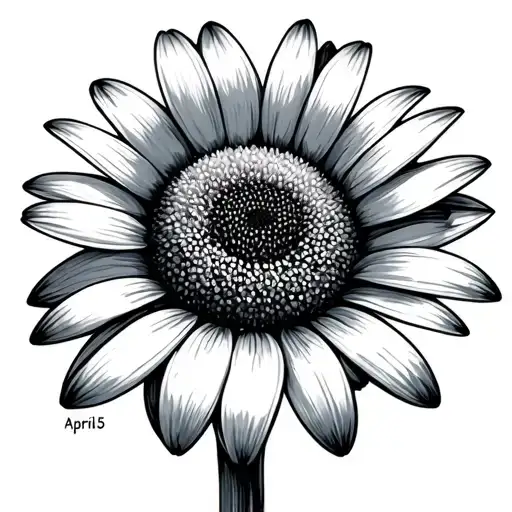 Daisy With Roman Numeral Stem With Date April 25 Combined