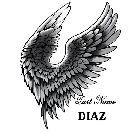 Angel Wings With The Last Name Diaz
