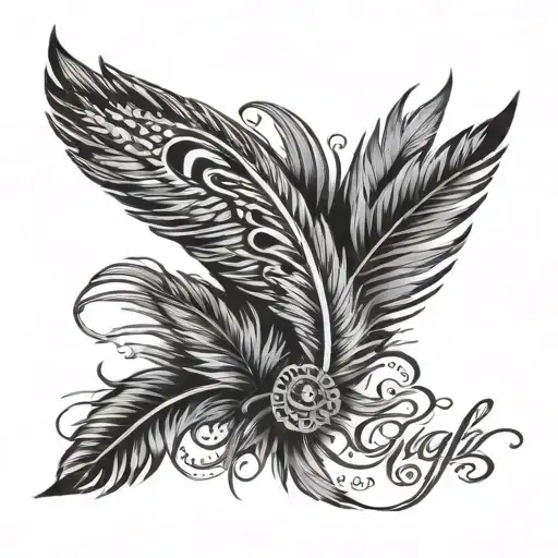 Eagle Feather With The Words