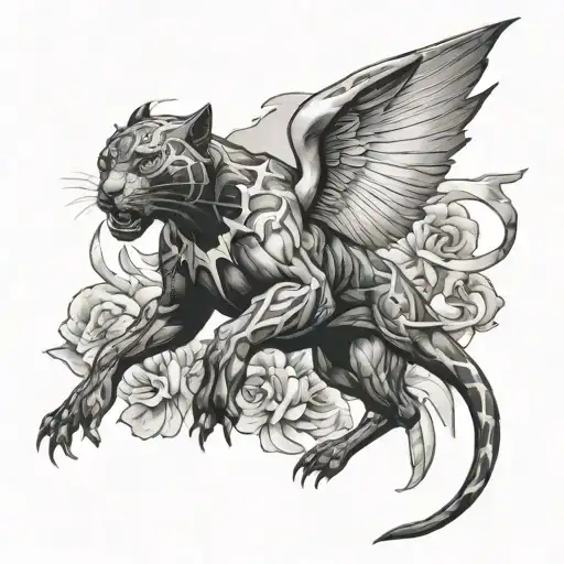 Black Panther And Angels In A War Of Angels