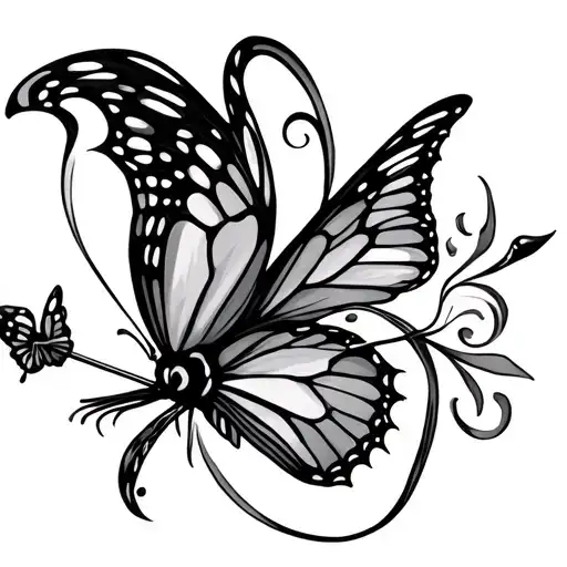 Wispy Flowy Butterfly And Bow Arrow