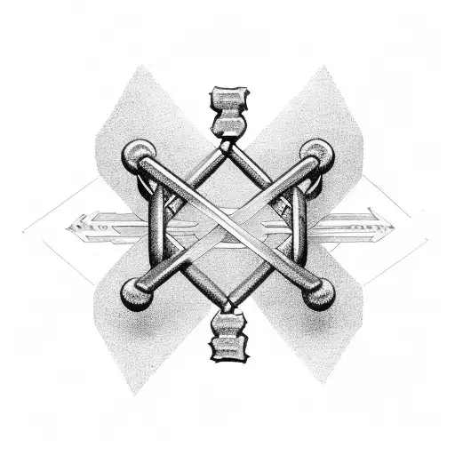 A Woman Symbol Formed By Interconnected Barbells