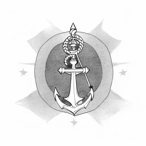 Is Navy Anchor With Usa Flag