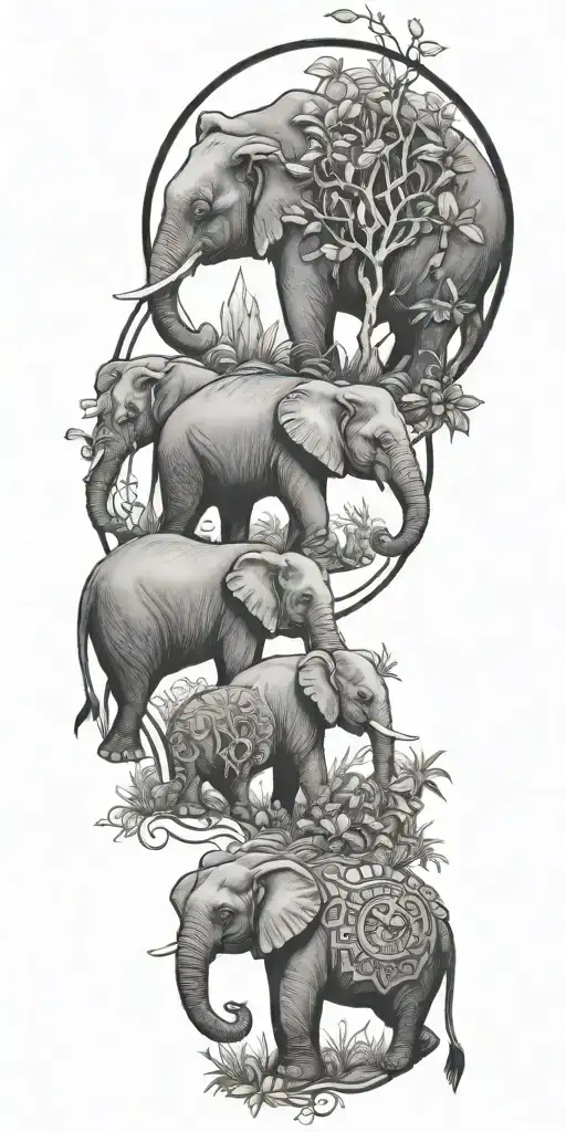 Three Elephants Birds