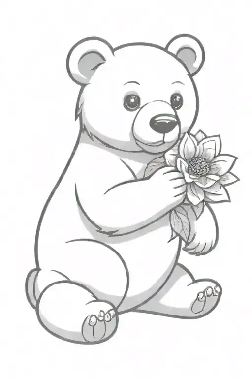 Bear With A Flower And A Heart