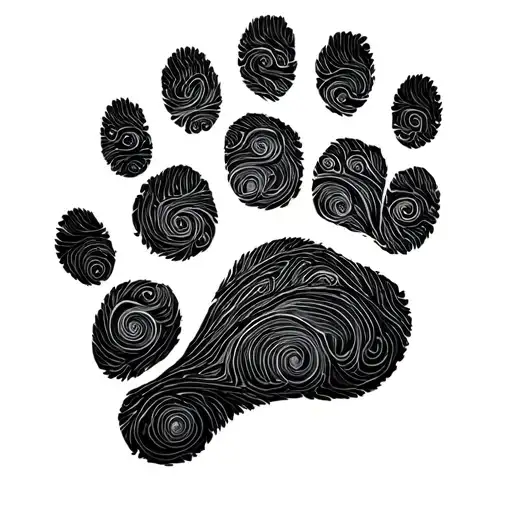 Fine Line Minimalist Dog Footprint