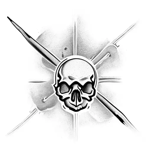 A Skull With A V8 Engine Breaking Through With Wrenches For Cross Bones And Flames