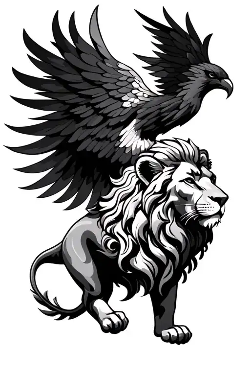 Lion Of Judah Witha Phoenix Rising Above It