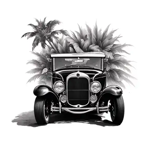 Classic Car With Back Ground