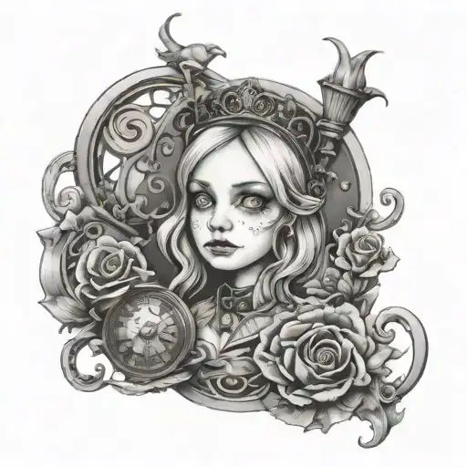 Detailed Alice In Wonderland Gothic Inspired