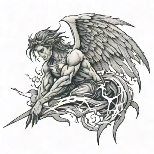 Fallen Angel With Lightning