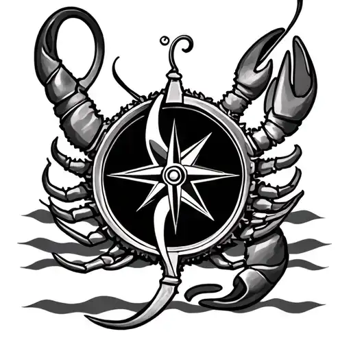 C Clef With A Compass And A Lobster