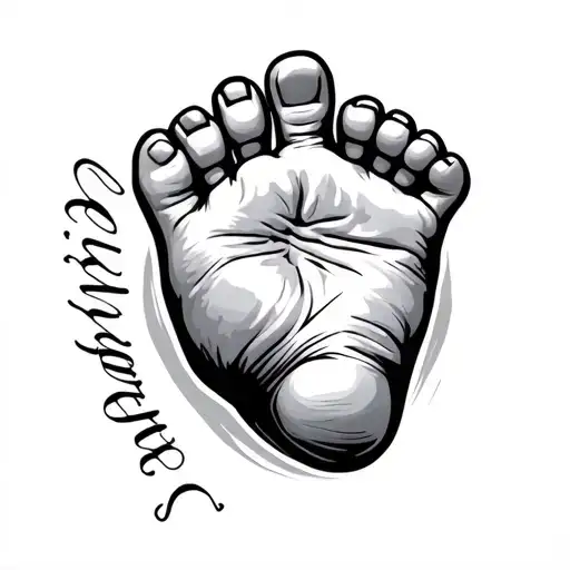 Baby Foot And Hand With Name