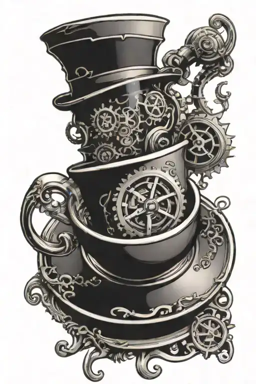Cup Of Coffee With Steampunk