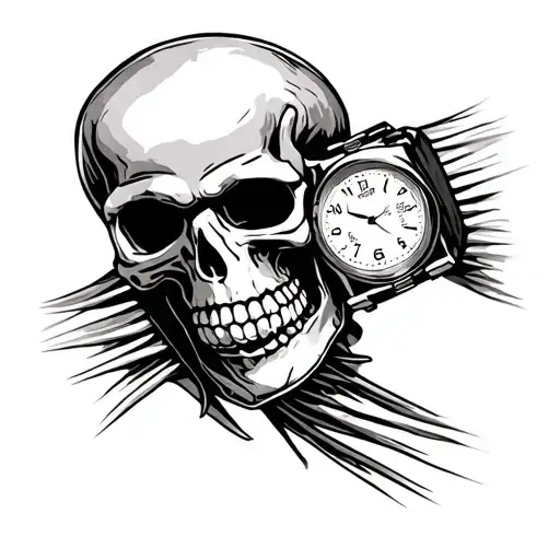 Indie Skeleton Checking Watch On Wrist Band