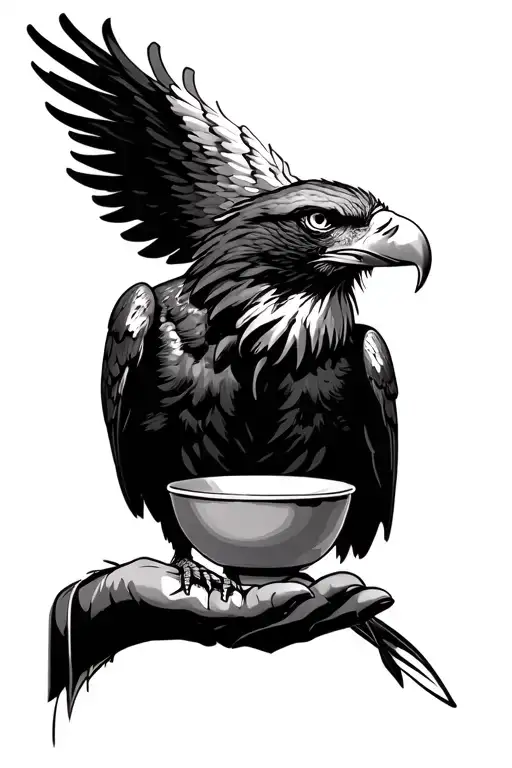 Eagle Perched On A Cupped Hand