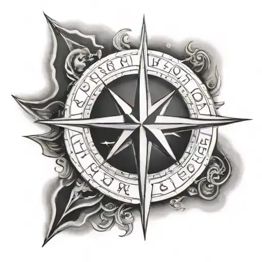 North Star With Names Incorporated Into The Design