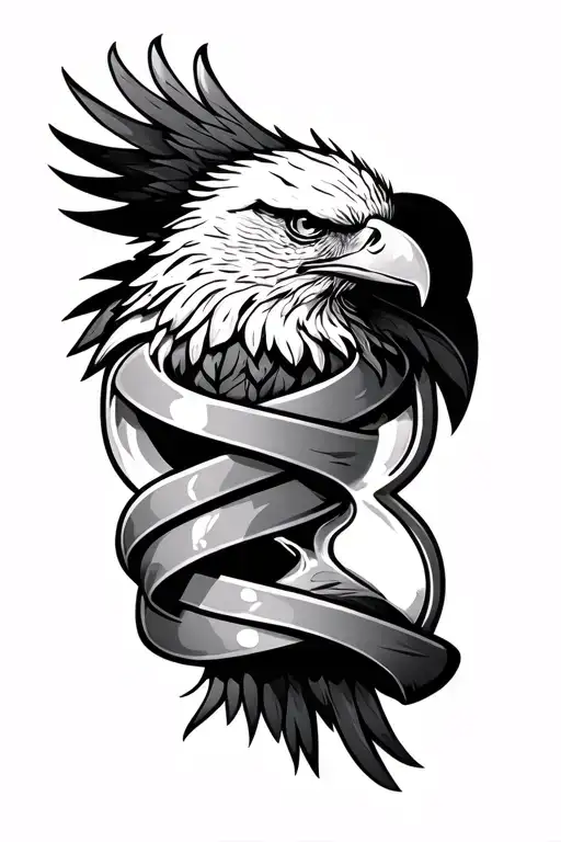 Eagle With An Large Hourglass Wrapped
