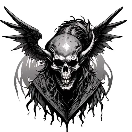 Demon With A Skull And Wings