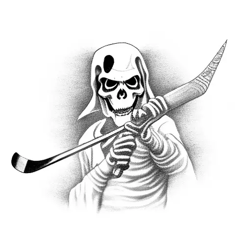 Grim Reaper With Hockey Stick