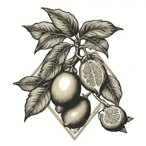 Lemon And Olive Tree With Diamond