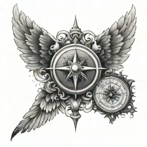 2 Wings And A Compass In The Middle