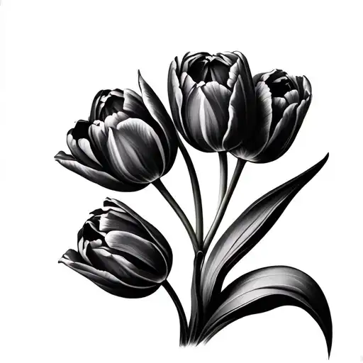 5 Tulips Black