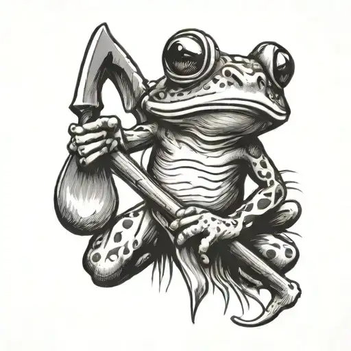 Frog Holding A Axe