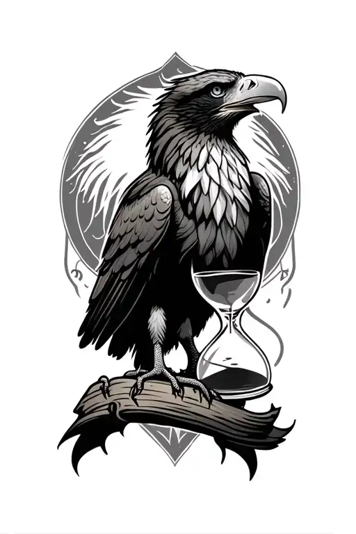 Eagle With An Hourglass Wrapped