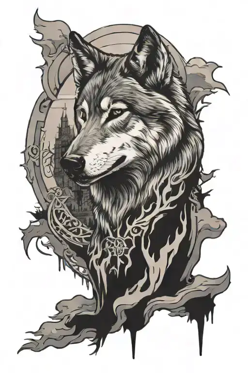 Wolf By A Church Surrounded