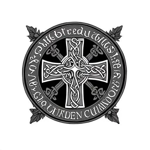 Irish Celtic Cross Mixed With Family Names Intertwined