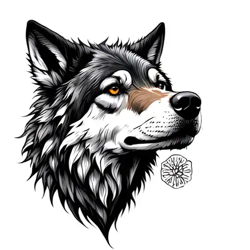 Wolf Side Profile Transending Into Roots