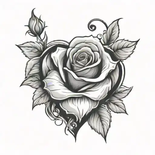 Heart With A Rose In The Middle