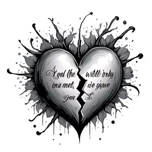 Broken Heart With Quote Sad