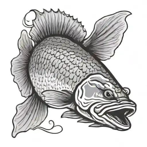 Walleye Fish Outline