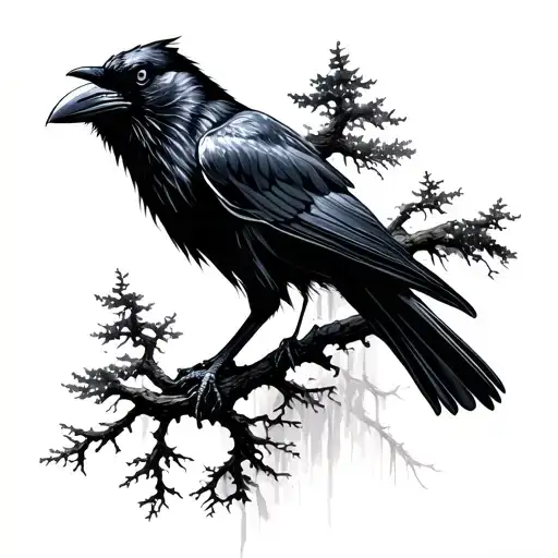 Raven And Trees