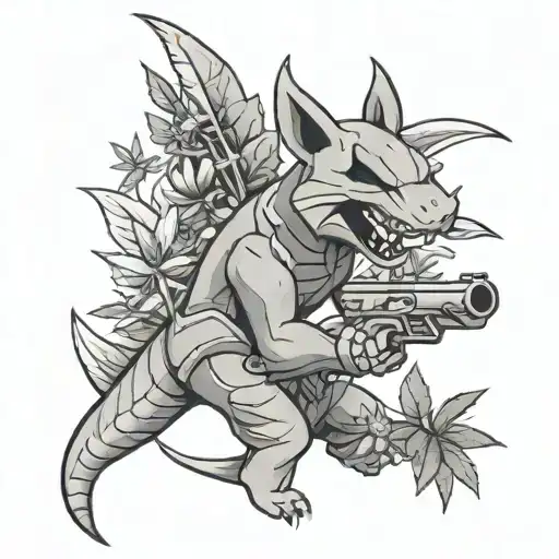 Marowak With Gun And Weed