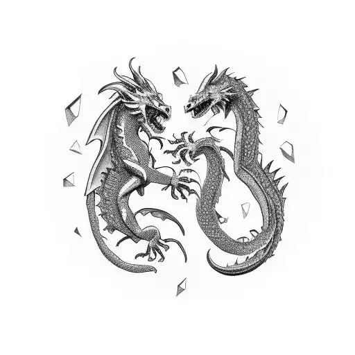A Fierce Dragon Wrapping Around A Mexican Man Practicing Brazilian Jiujitsu In A Black-grey Style