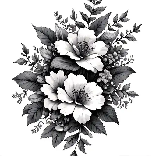 Flower Vine Wrapped Around Lower Arm With Many Different Flowers And Vines