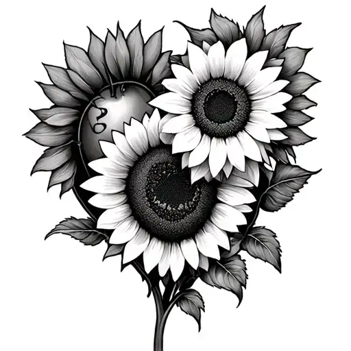 Heart Monitor Lifeline With Sunflower