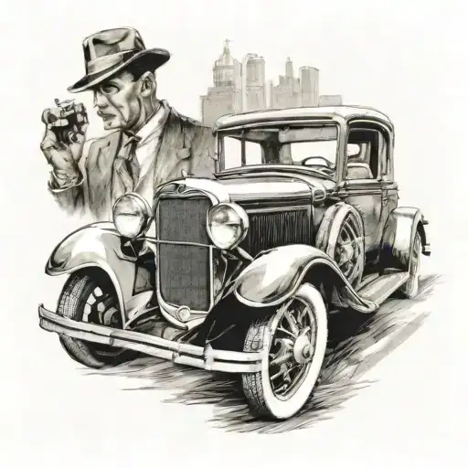 1933 Ford 1930S Gangster Scene