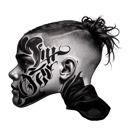 Jr Boy In Script Back Of Head