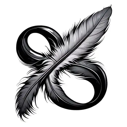 Infinite Symbol With Feather