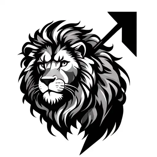 Lion Inside Arrow Design