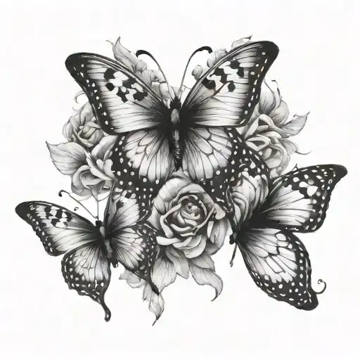 3 Butterflies With Only The Middle One Having A Semicolon