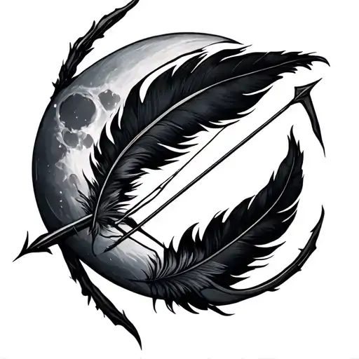 Bow And Arrow Feather Moon